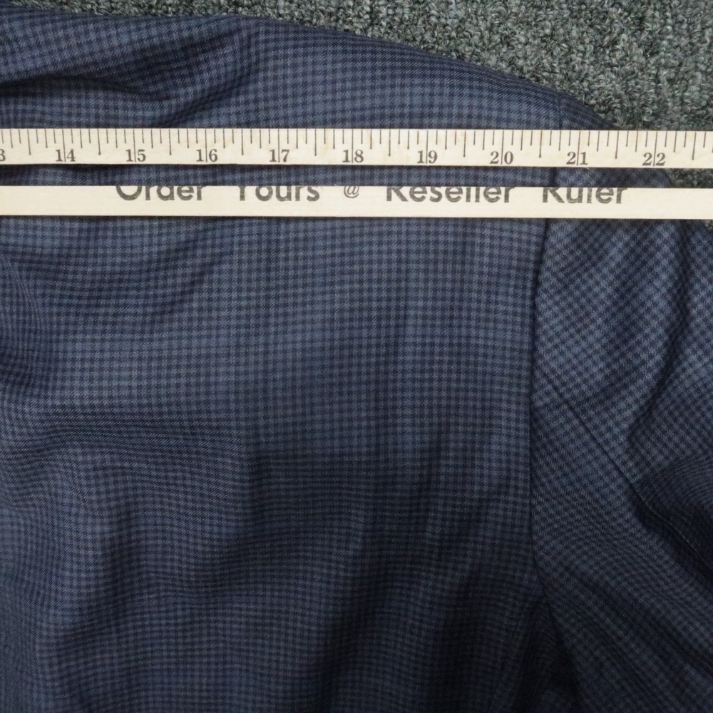 Peter Millar Blazer Men 50T Blue Wool Gingham‎ Double Vented Suit Jacket Coat * - Picture 13 of 16